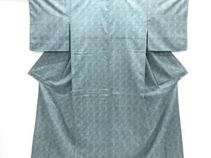 抽象花鳥模様手織り紬着物